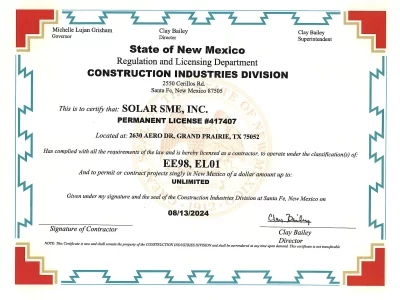 New Mexico Contractor License # 417407 New Mexico Contractor License # 417407