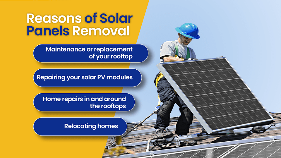 reasons for solar panels removal